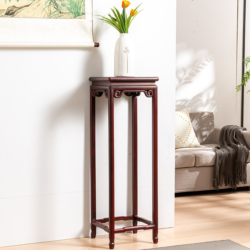 石面红木花架客厅落地式室内家用中式仿古非洲酸枝置屋架传统手工