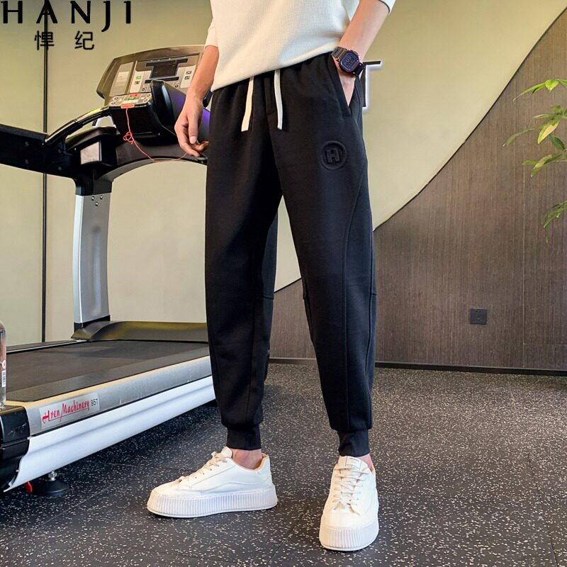 运动卫裤男士春秋季潮牌爆款束脚九分夏装2025新款痞帅休闲长裤子