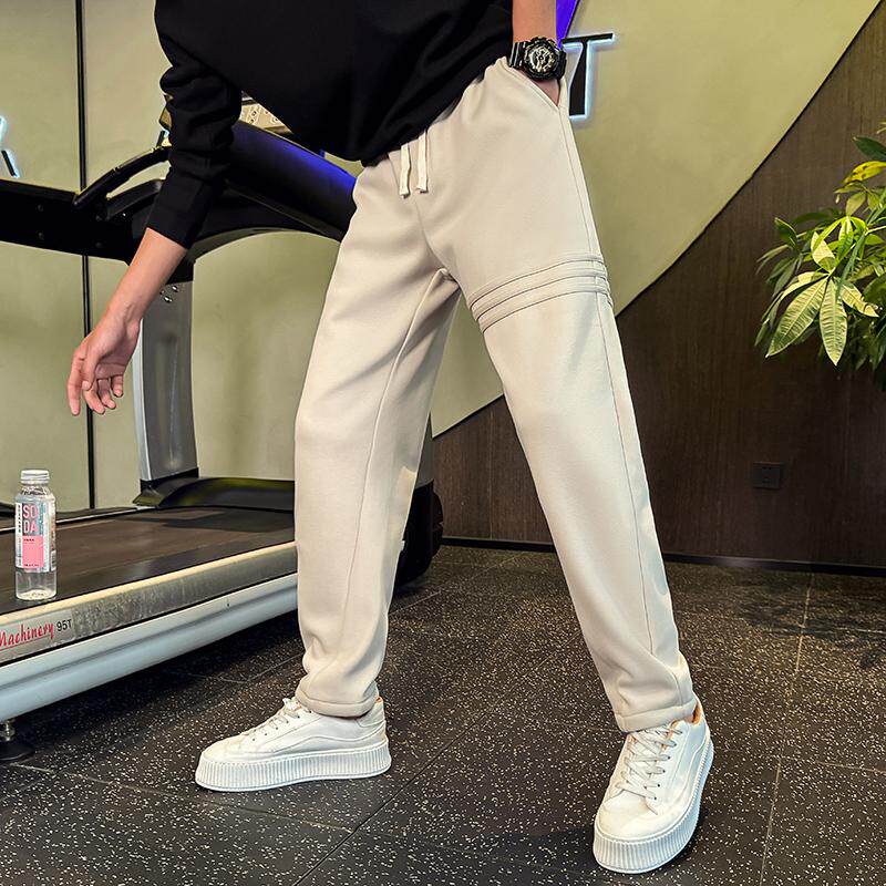 男士卫裤男款高级感运动休闲裤潮牌百搭直筒长裤加绒加厚冬季新款