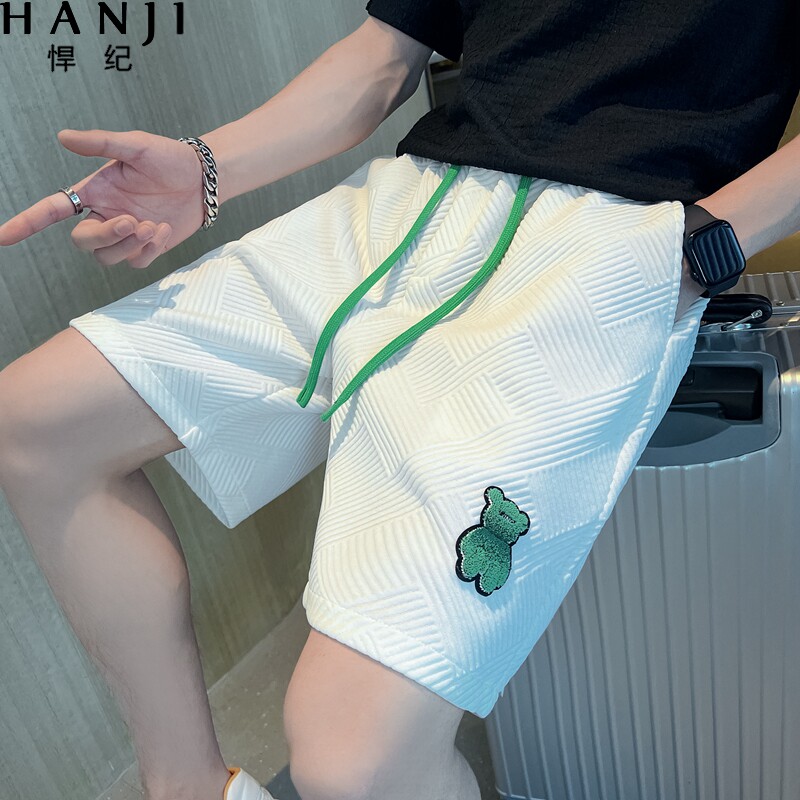 白色短裤男士夏季2025新款爆款潮牌五分中裤子男装休闲运动沙滩裤