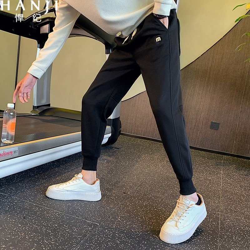 卫裤男士春秋季休闲九分冬装2025新款爆款潮牌痞帅加绒加厚长裤子