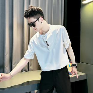 新中式短袖衬衫男士2025新款夏季宽松痞帅半袖男款时尚上衣衬衣潮