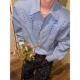 刺绣钉珠衬衫 男款 春夏季 25年新款 潮牌骨脊设计高品质百搭长袖 衬衣