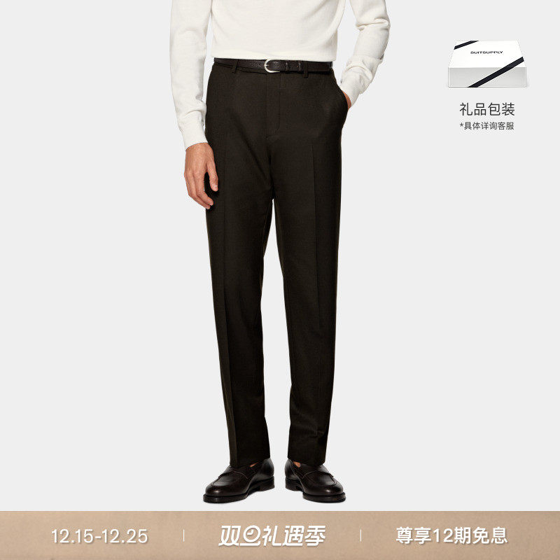 SUITSUPPLY深棕色羊毛裤装