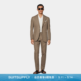 西装 套装 SUITSUPPLY西服灰褐色棉宽松慵懒男士 夏季