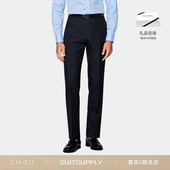 腿西裤 26春夏新品 SUITSUPPLY藏青色热带羊毛直筒裤