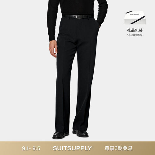 SUITSUPPLY黑色羊毛裤装