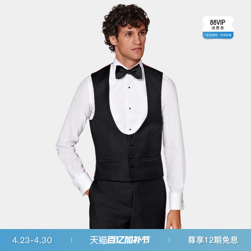 SUITSUPPLY黑色礼服背心马甲男士婚礼正式商务四季经典款