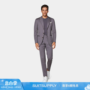 商务男士 西装 套装 SUITSUPPLY紫色S110支羊毛西服修身 四季 款