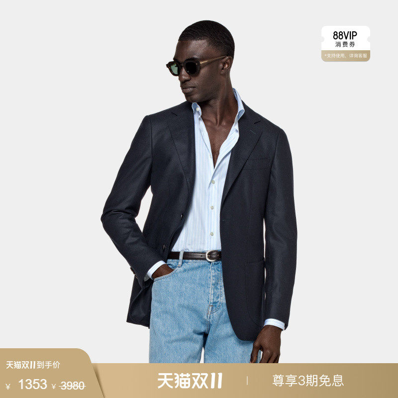 奥莱SUITSUPPLY藏青色羊毛男士西装上衣