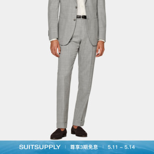 长裤 经典 男士 SUITSUPPLY浅灰色S120支羊毛修身