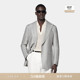 SUITSUPPLY浅灰色亚麻羊毛混纺外套双排扣西装 上衣