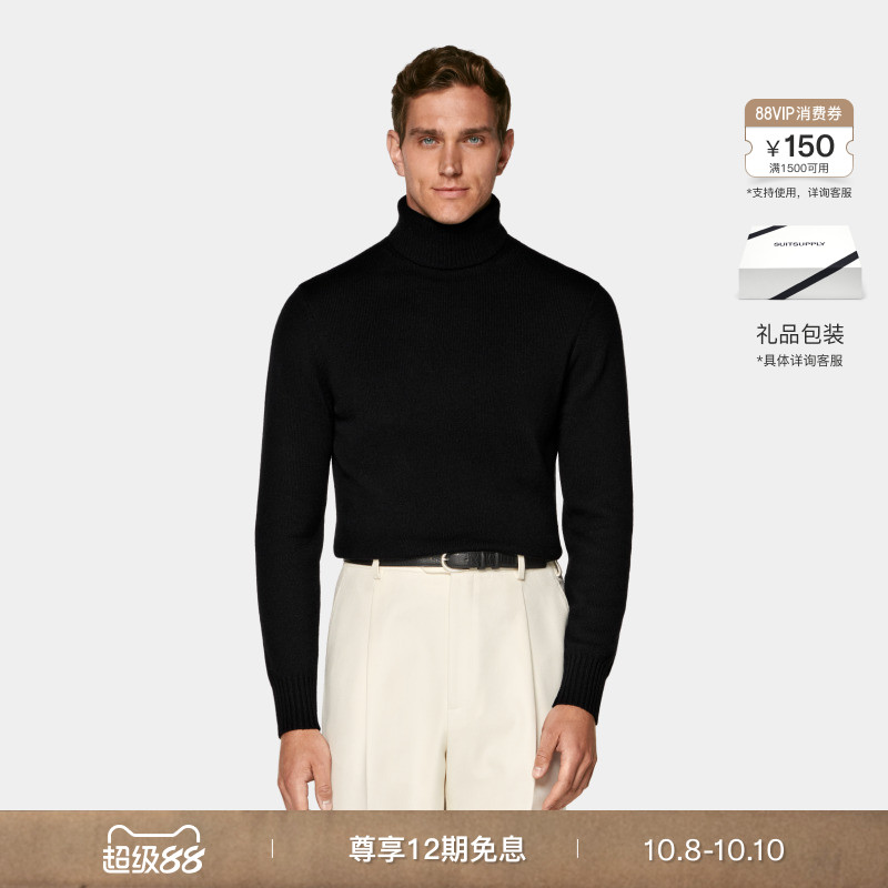 SUITSUPPLY黑色羊绒针织衫