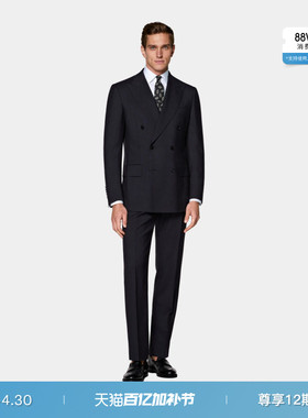 26春夏新品SUITSUPPLY藏青色羊毛混纺商务休闲西装套装