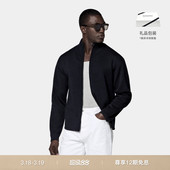 26春夏新品 SUITSUPPLY藏青色羊毛拉链开襟衫