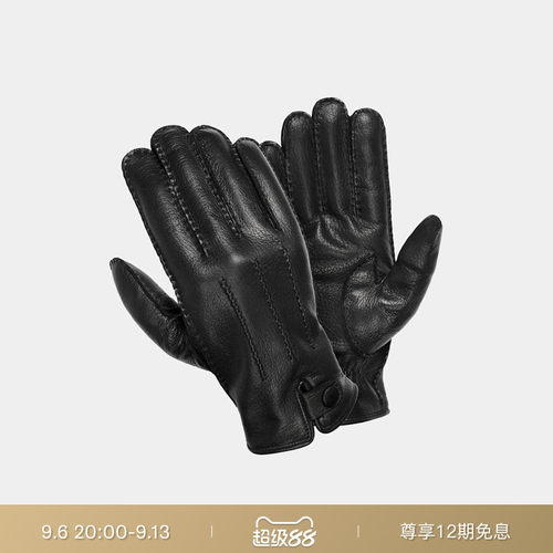 Suitsupply黑色鹿皮革男士手套