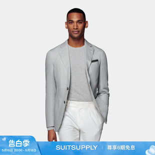 上衣 浅灰色亚麻棉混纺西服修身 西装 商务男士 夏季 SUITSUPPLY