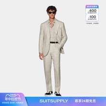 套装 SUITSUPPLY西服砂砾色亚麻休闲宽松慵懒男士 西装 夏季