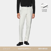 长裤 SUITSUPPLY米白色棉商务标准直筒男士 薄款