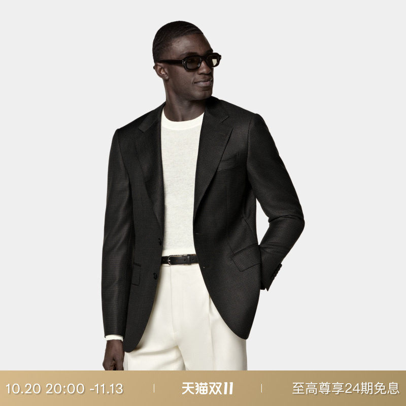 26秋季新品SUITSUPPLY深绿色羊毛马海毛西装上衣