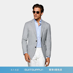SUITSUPPLY浅灰色S120支热带羊毛外套男士 上衣 西装