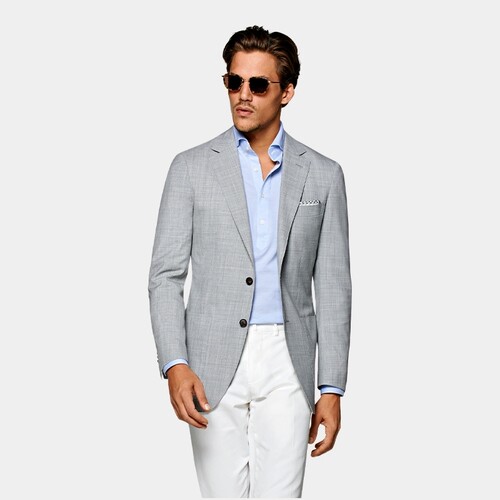 Suitsupply浅灰色S120支羊毛西服