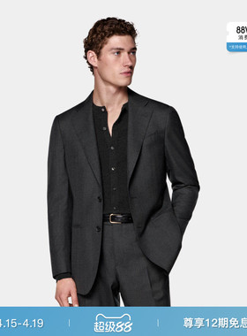 26春夏新品SUITSUPPLY深灰色热带羊毛合体身型西装上衣外套