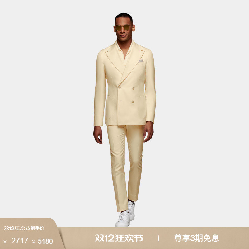 Suitsupply棉双排扣西装
