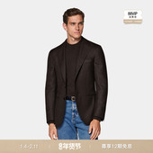 SUITSUPPLY 棕色S130支羊毛商务休闲西装 上衣外套