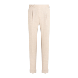 SUITSUPPLY秋砂砾色Traveller四股羊毛男士长裤