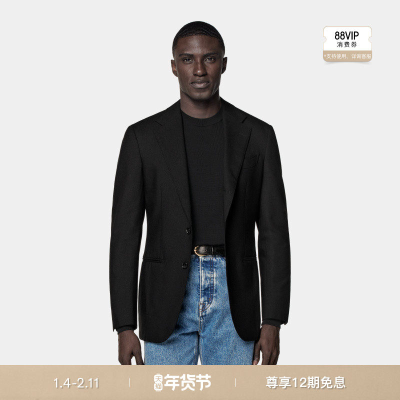 SUITSUPPLY黑色Traveller四股羊毛易打理男西装上衣,男装,休闲西服,淘宝优惠券,粉丝福利购,淘宝优惠卷