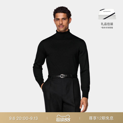 SUITSUPPLY黑色羊毛针织衫