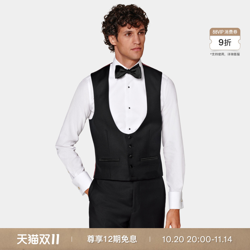 SUITSUPPLY黑色礼服背心马甲男士婚礼正式商务四季经典款
