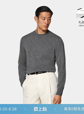 SUITSUPPLY灰色羊绒长袖圆领针织衫毛衣