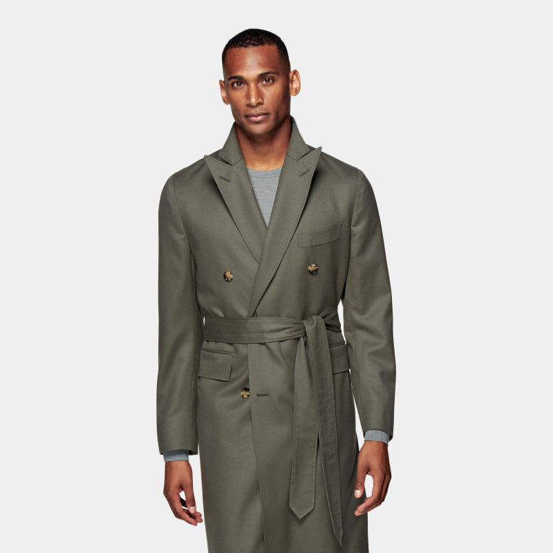 Suitsupply中绿色S120支羊毛外套