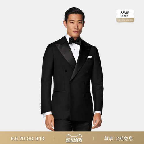 SUITSUPPLY黑色羊毛西装上衣