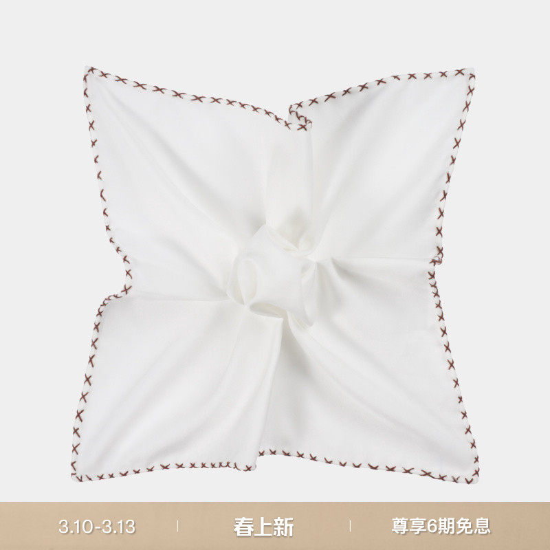 SUITSUPPLY白色棉桑蚕丝混纺口袋巾西服搭配商务正式