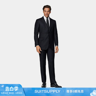 西装 四季 套装 SUITSUPPLY藏青色S130支羊毛西服合体商务男士 款