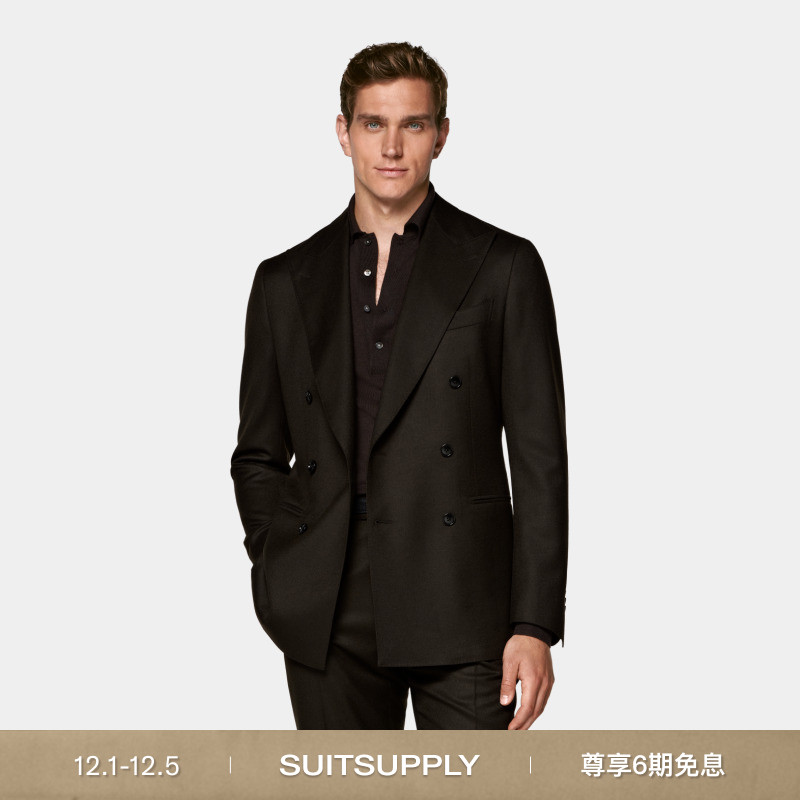 SUITSUPPLY深棕色羊毛西装上衣