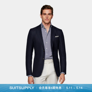 藏青色羊毛商务休闲西服男士 西装 款 SUITSUPPLY 修身 经典 上衣四季