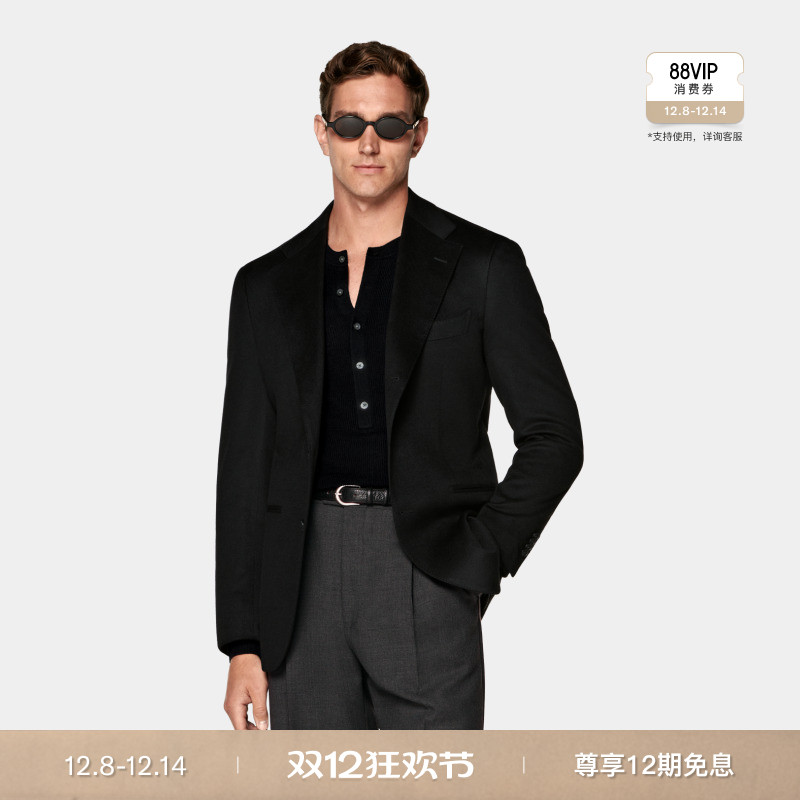 SUITSUPPLY黑色羊绒西装上衣