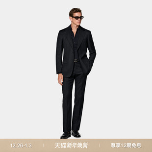 套装 藏青色S130支羊毛条纹商务休闲西装 SUITSUPPLY 25秋冬新品