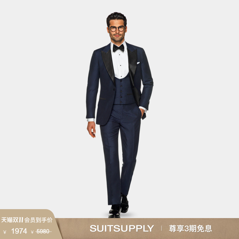 意大利面料 羊毛麻混纺 剪裁修身