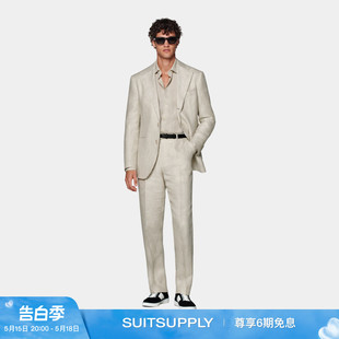 西装 套装 SUITSUPPLY西服砂砾色亚麻休闲宽松慵懒男士 夏季