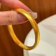 古法沙金泥鳅背素圈轮胎黄金手镯仿真内刻999实心金镯子结婚首饰