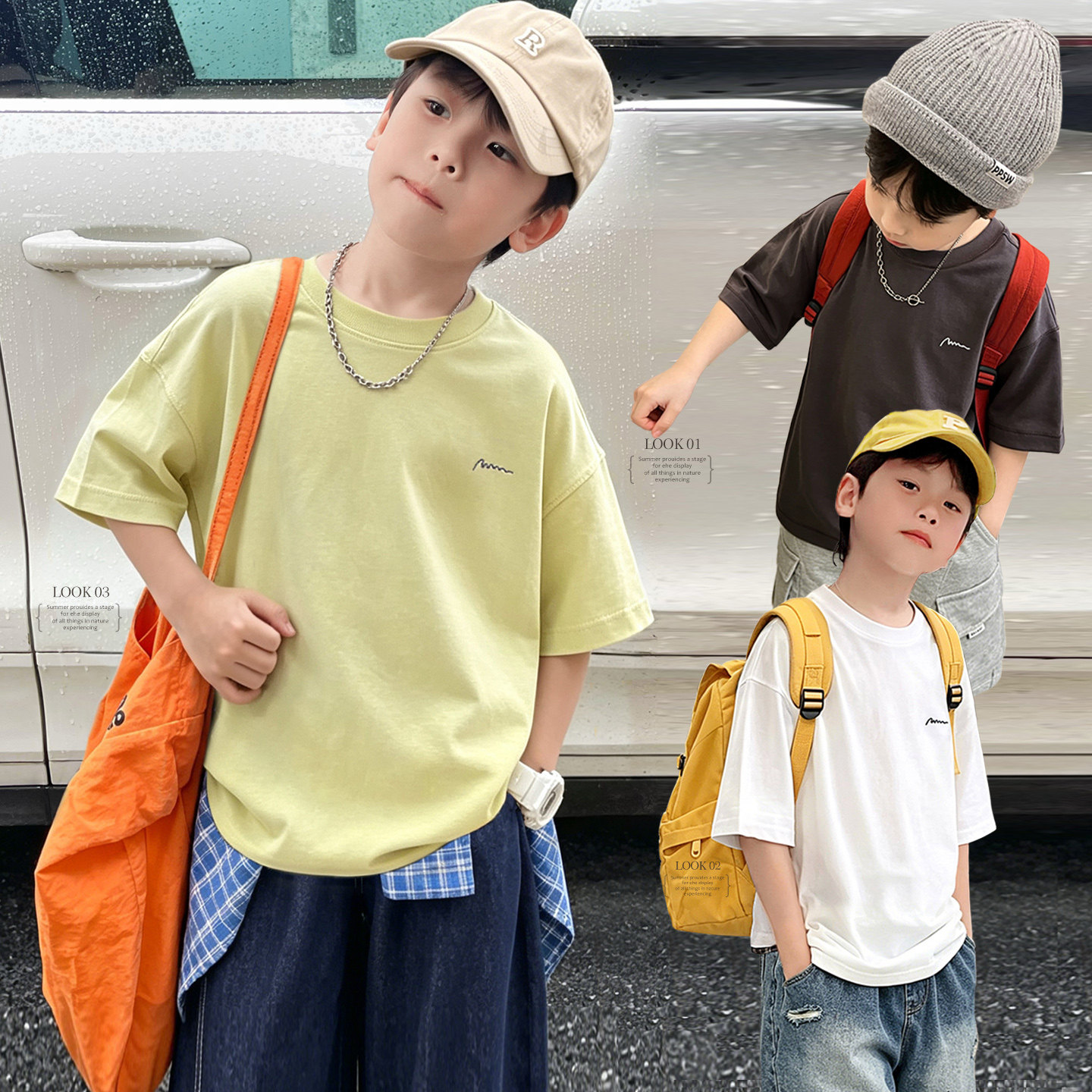 霖霖妈男童夏季简约短袖T恤