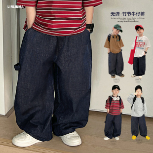 霖霖妈童装儿童牛仔裤春装男童直筒裤春秋宝宝裤子中大童哈伦裤春