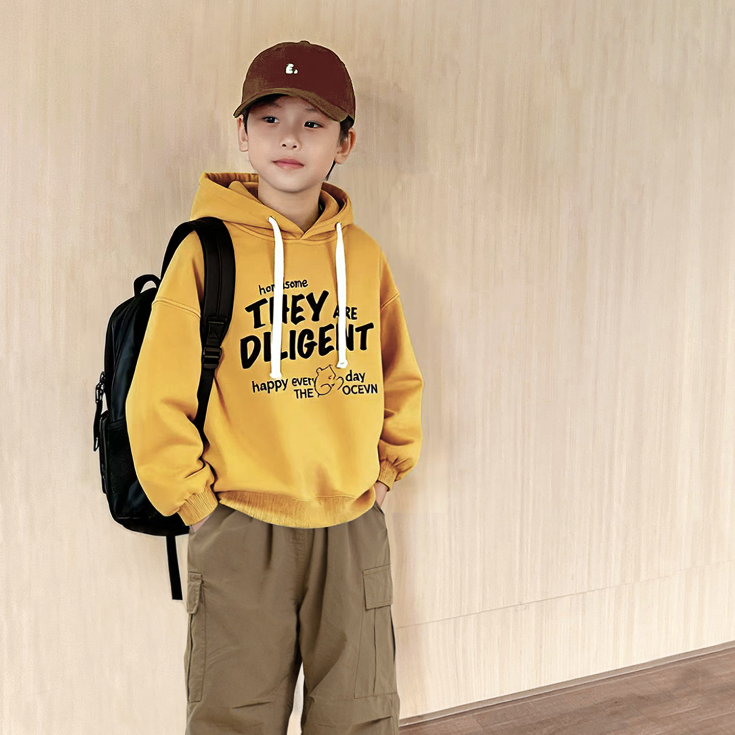 男童连帽卫衣秋冬款2025新款