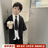 西装 短裤 两件套新品 儿童短袖 透气三件套 宽松休闲男孩韩版 男童夏季