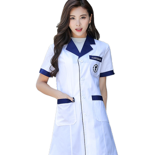 白大褂短袖女长袖护士药店口腔医生服美容院纹绣师皮肤管理工作服
